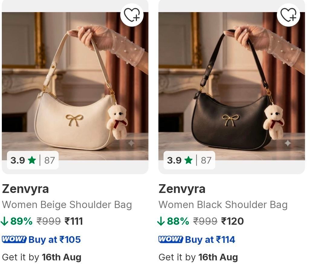 Flipkart 89 On Handbags Starting From Rs 111link