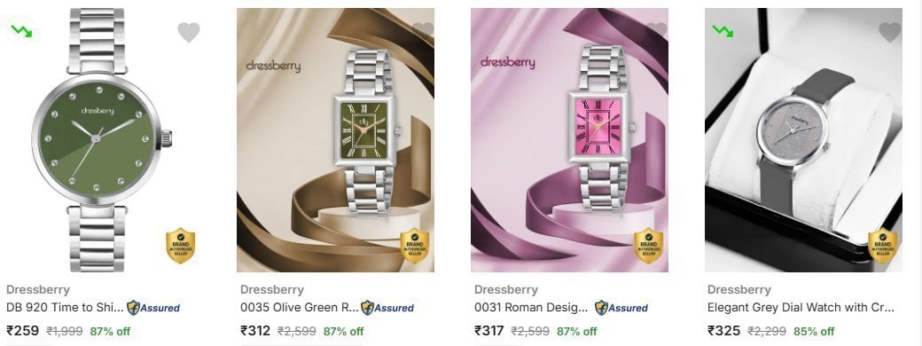 Flipkart 90 - Dressberry Wrist Watches