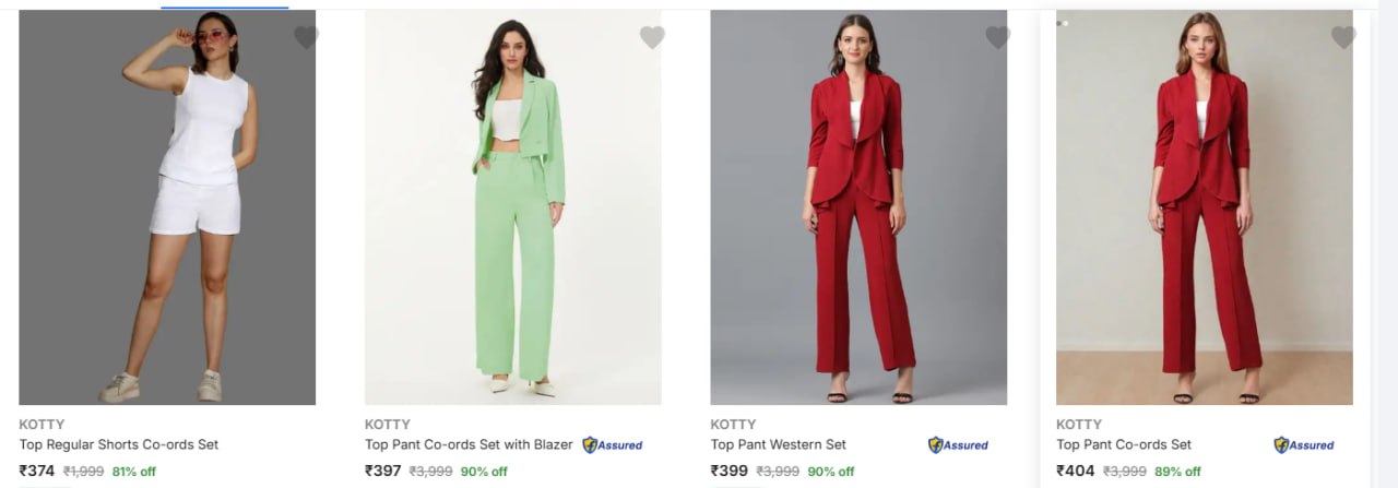 Flipkart 90 - Kotty Co Ords For Women