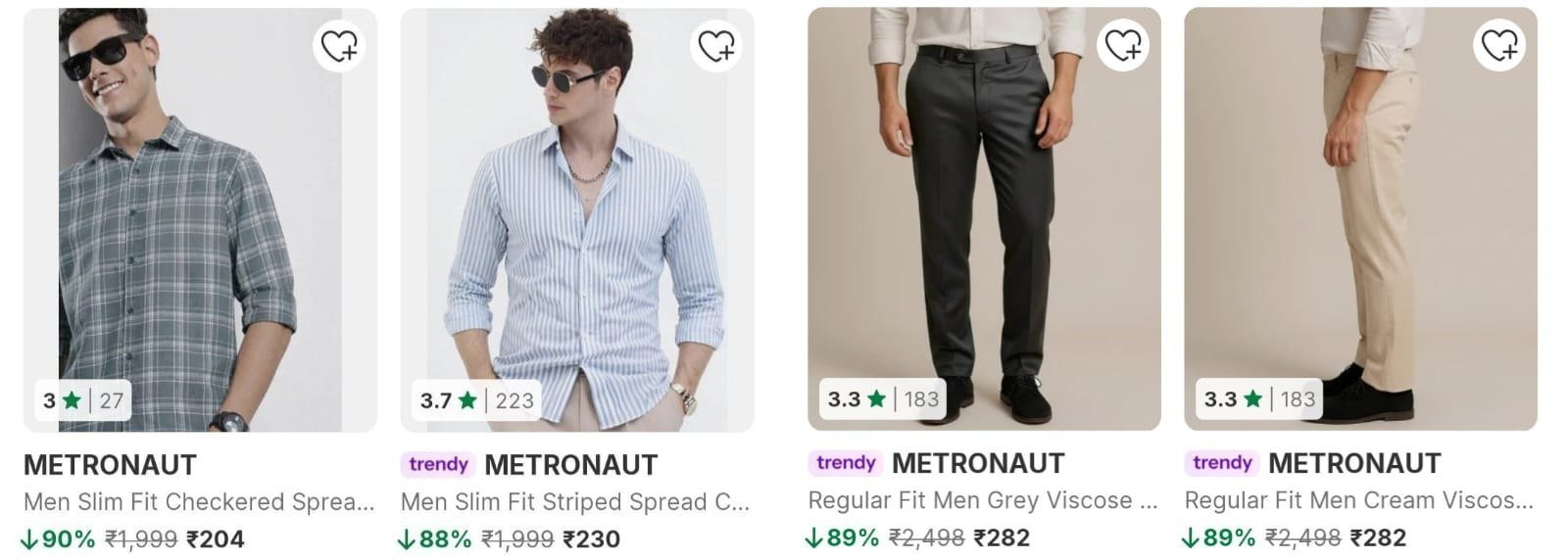 Flipkart 90 On Metronaut Clothing Shirts At 2