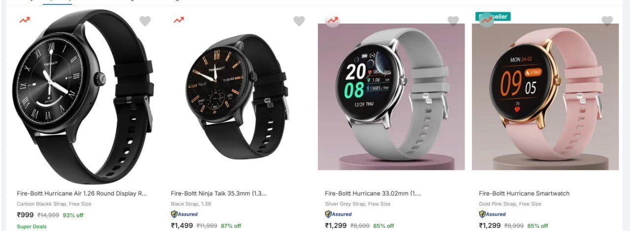 Flipkart 93 On Fire Boltt Smart Watch