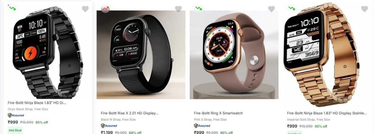 Flipkart 95 - Fire-boltt Smart Watches
