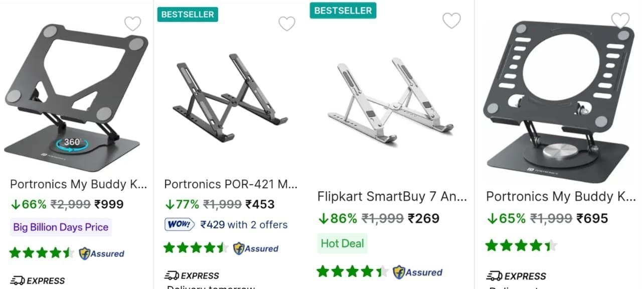 Flipkart Bbd Early Live Laptop Stand Start 269