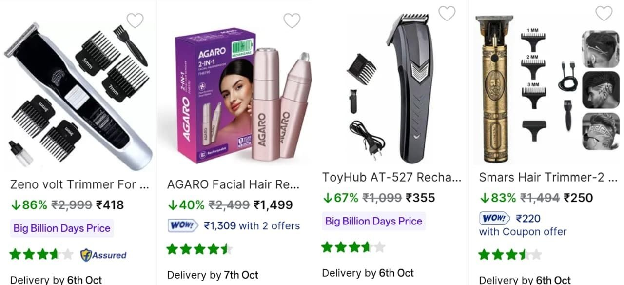 Flipkart Branded Trimmer Extra 12 Offtap At P