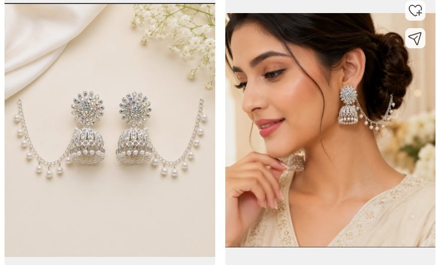 Flipkart Brass Hoop Earring Jhumki Earring 152 White Zircon Alloy Stud Earr