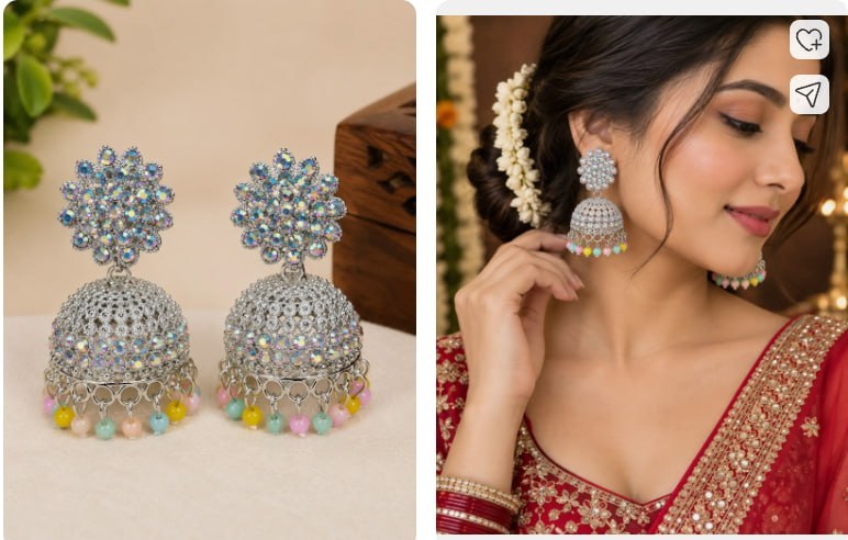 Flipkart Brass Hoop Earring Jhumki Earring 156 White Zircon Alloy Jhumki Ea