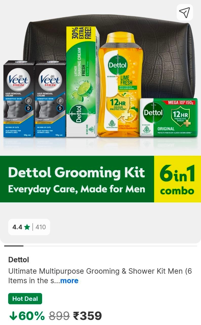 Flipkart Dettol Grooming Kit At 359