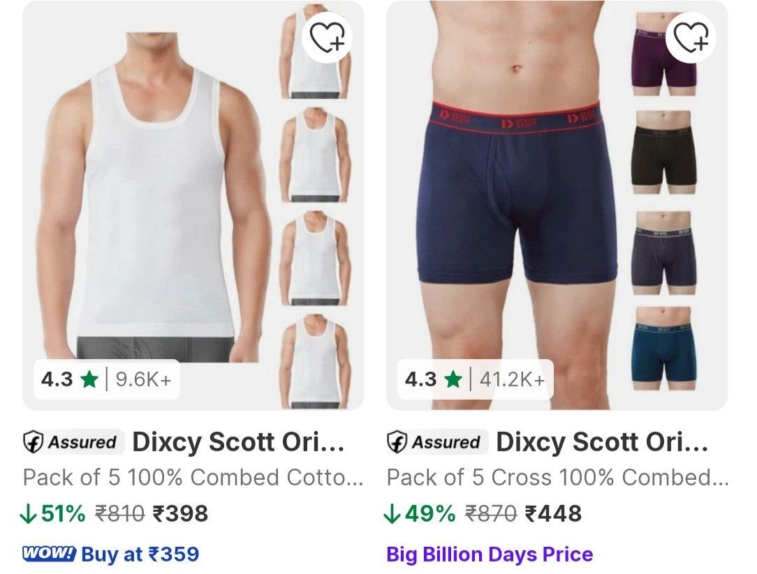 Flipkart Dixcy Cross Trunks Vests At Flat 45 
