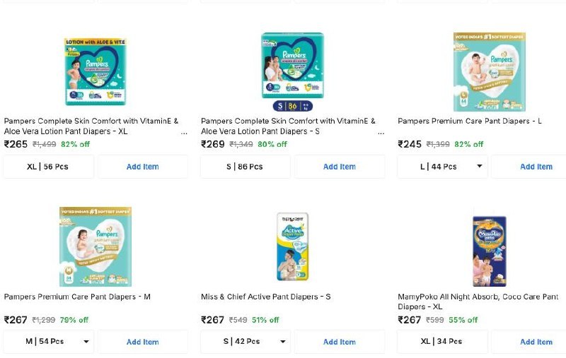 Flipkart Grocery 82 On Daipers