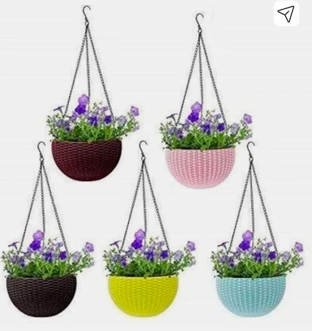 Flipkart Hanging Flower Pots With Chains (pac