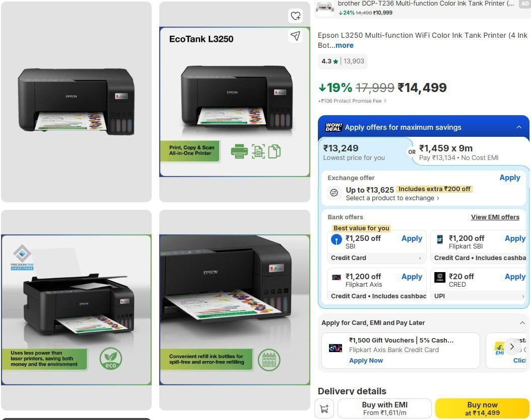 Flipkart Independence Sale On Printersepson 3