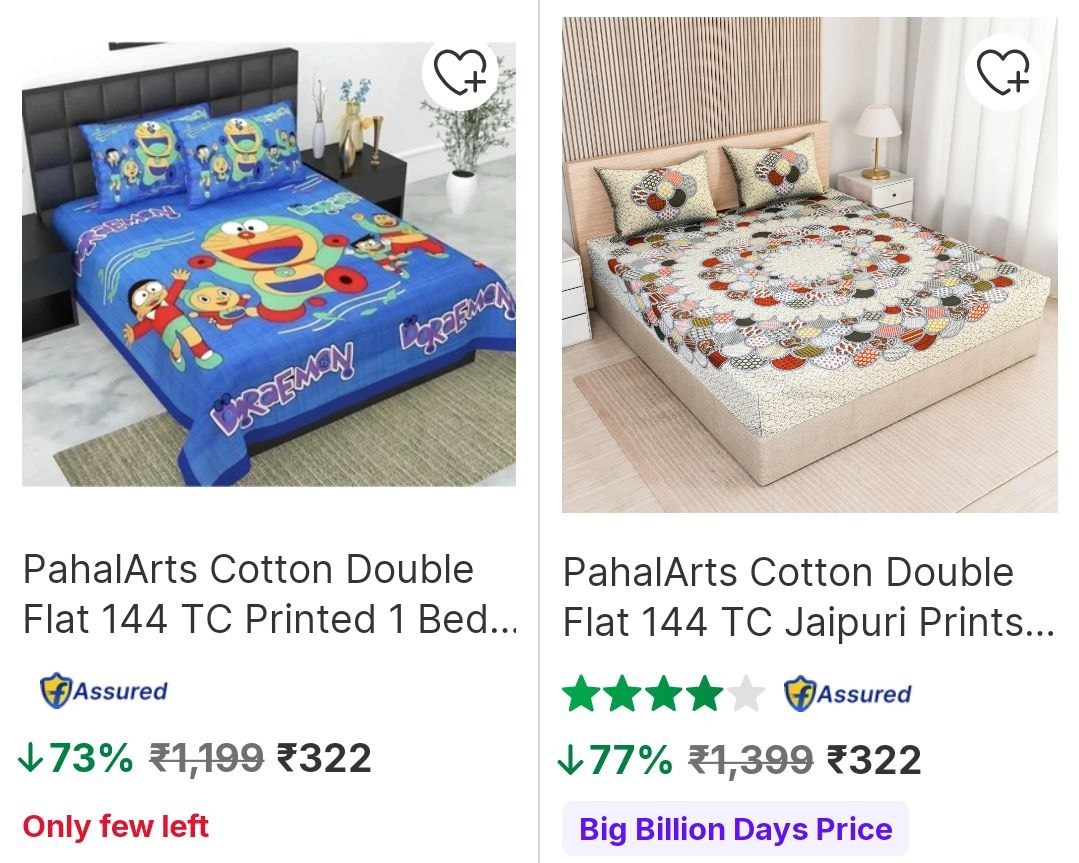 Flipkart Jaipuri Prints Bedsheet Starts 322
