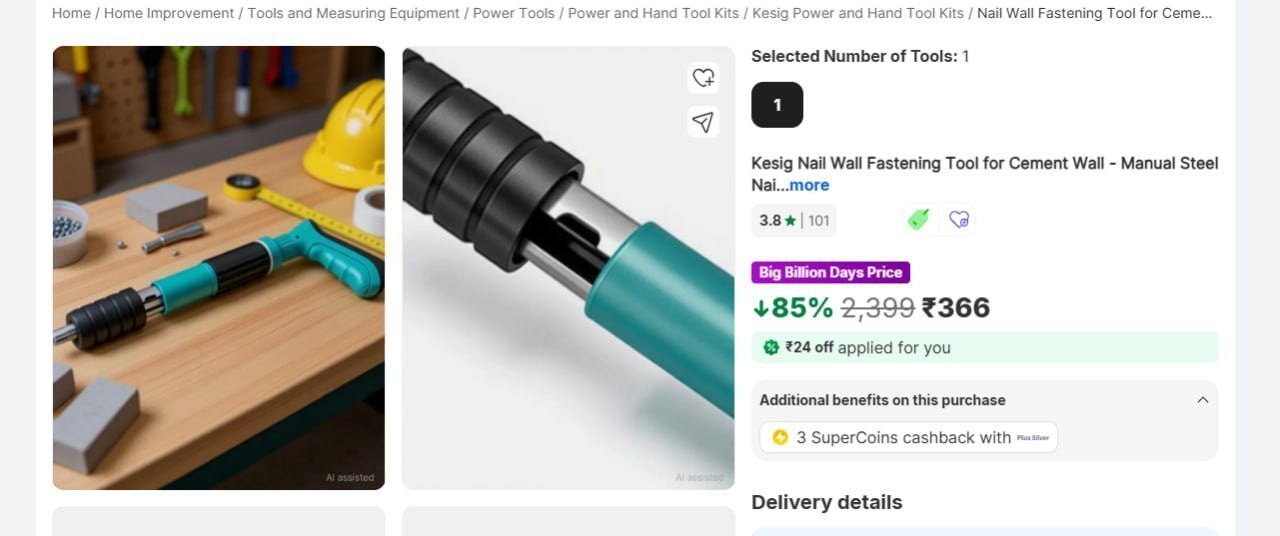 Flipkart Loot Kesig Nail Wall Fastening Tool 