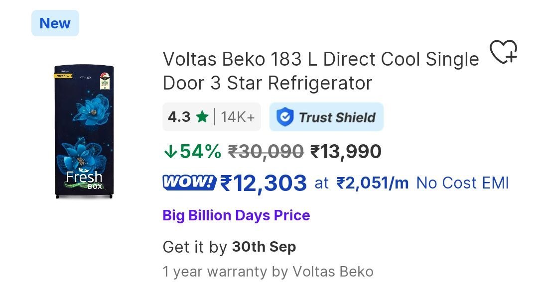 Flipkart Loot Refrigerators At Big Billion Da