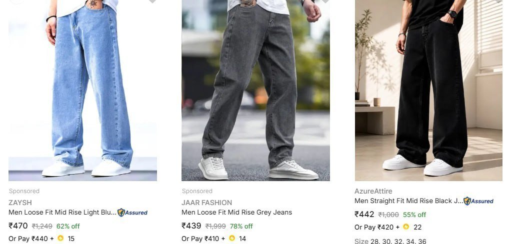 Flipkart Men S Baggy Jeans 80