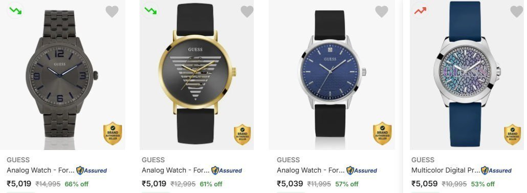 Flipkart Minimum 50 - Guess Wrist Watches