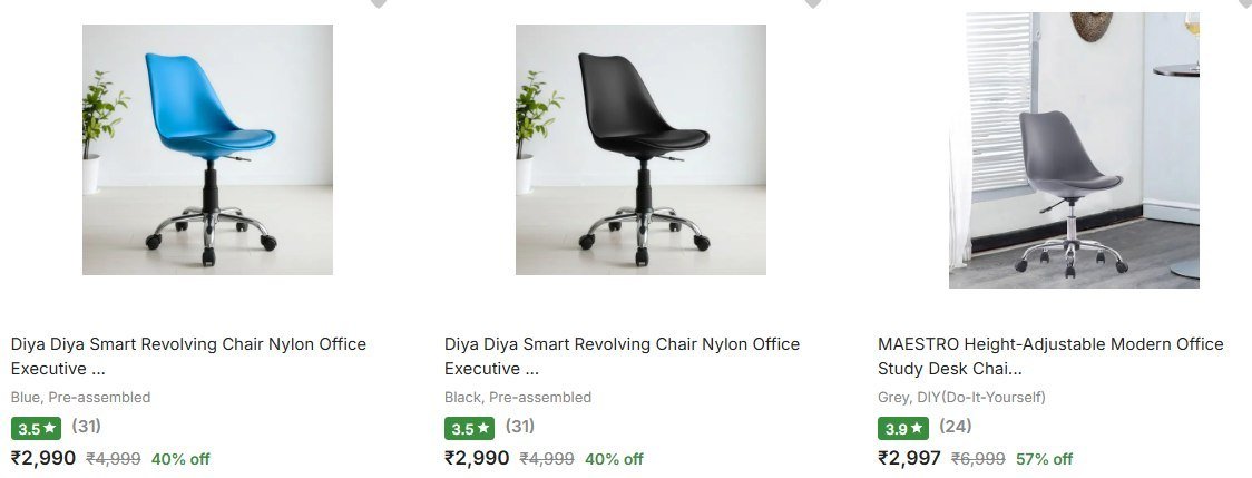 Flipkart Office Chair From At Rs 2990