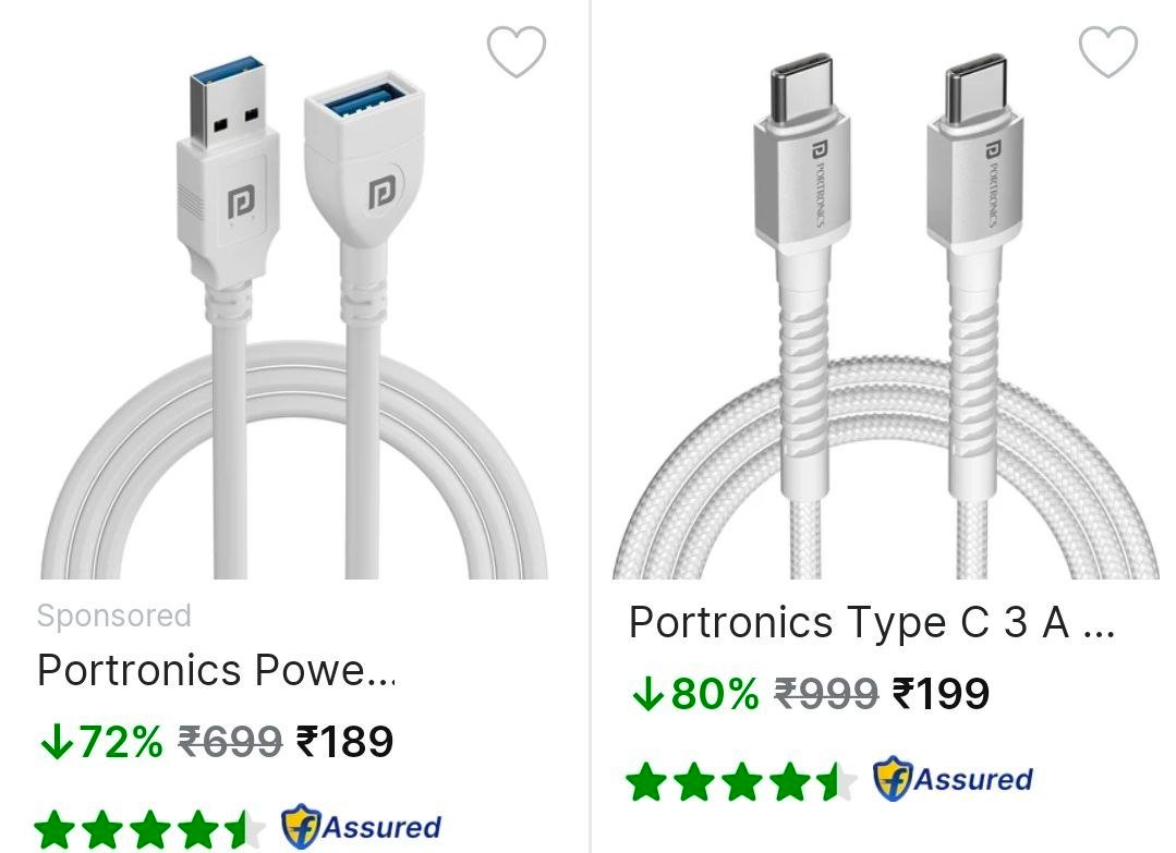 Flipkart Portronics Mobile Cables 80 Starting