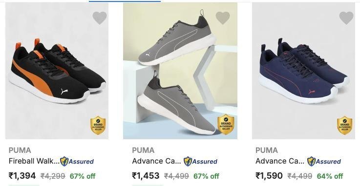 Flipkart Puma Mens Casual Shoes At Minimum 60 Disc