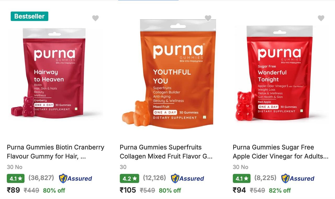 Flipkart Purna Gummies 85 Starting From Rs 83