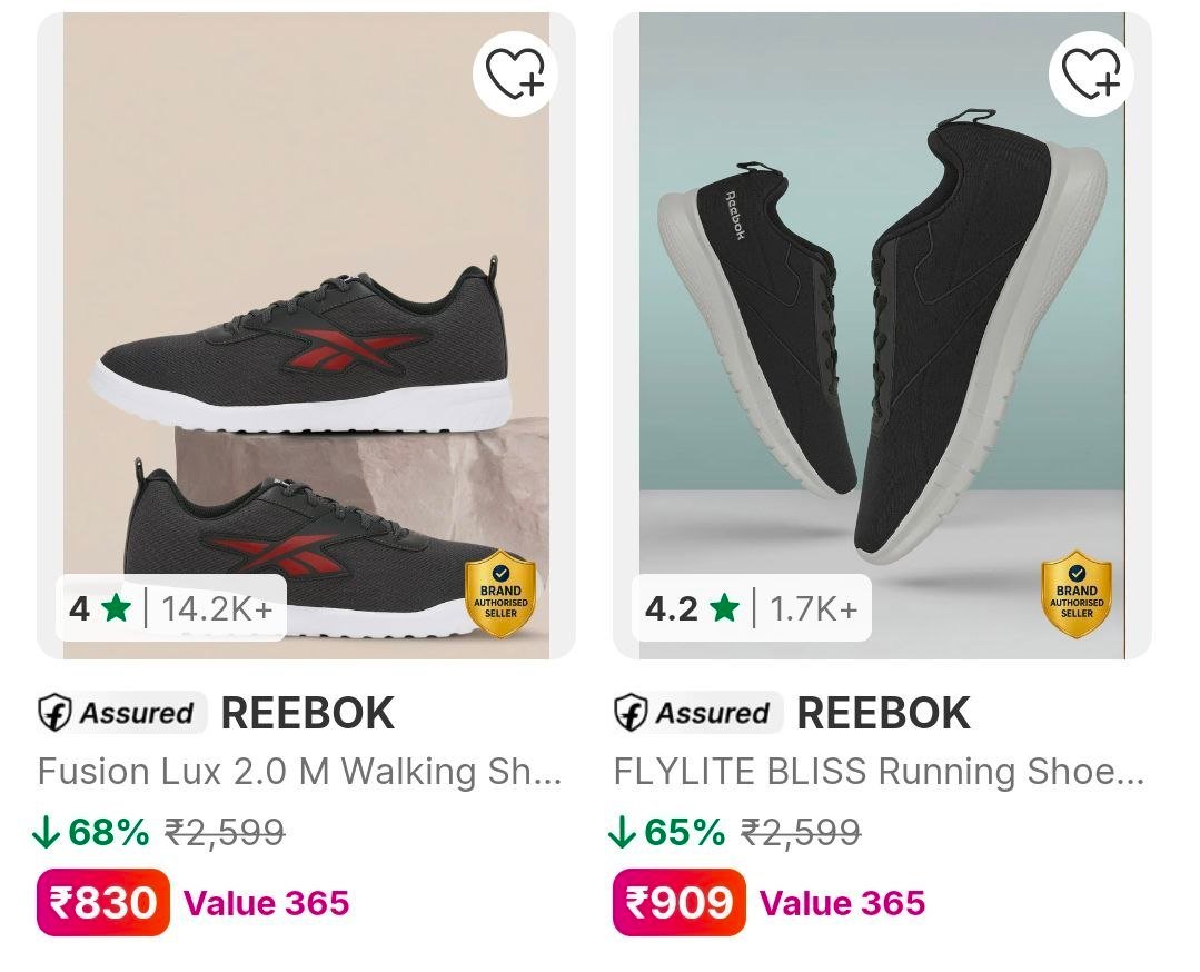 Flipkart Reebok Shoes From 830