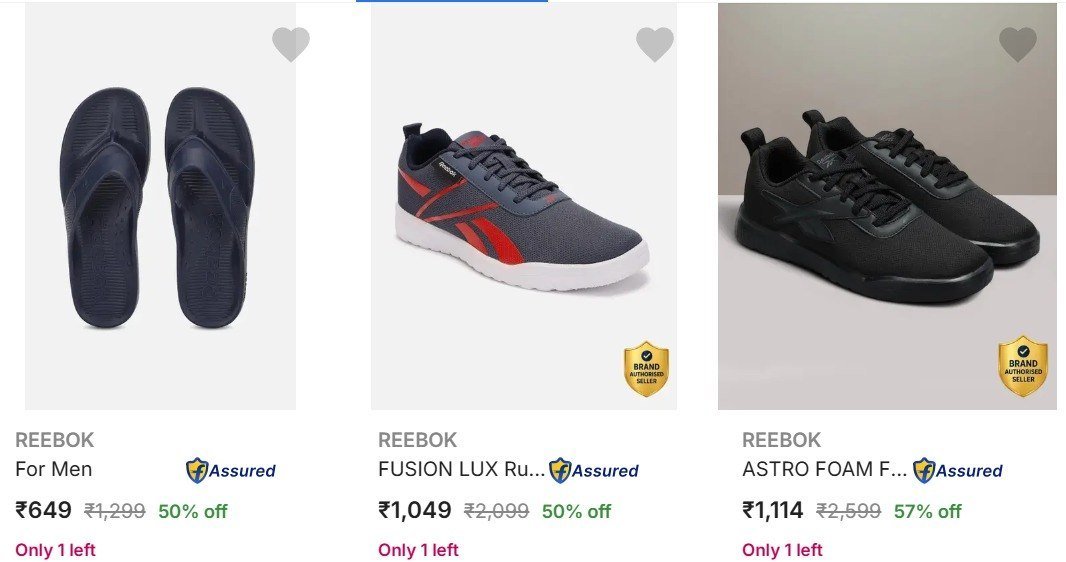 Flipkart Reebok Shoes From 999