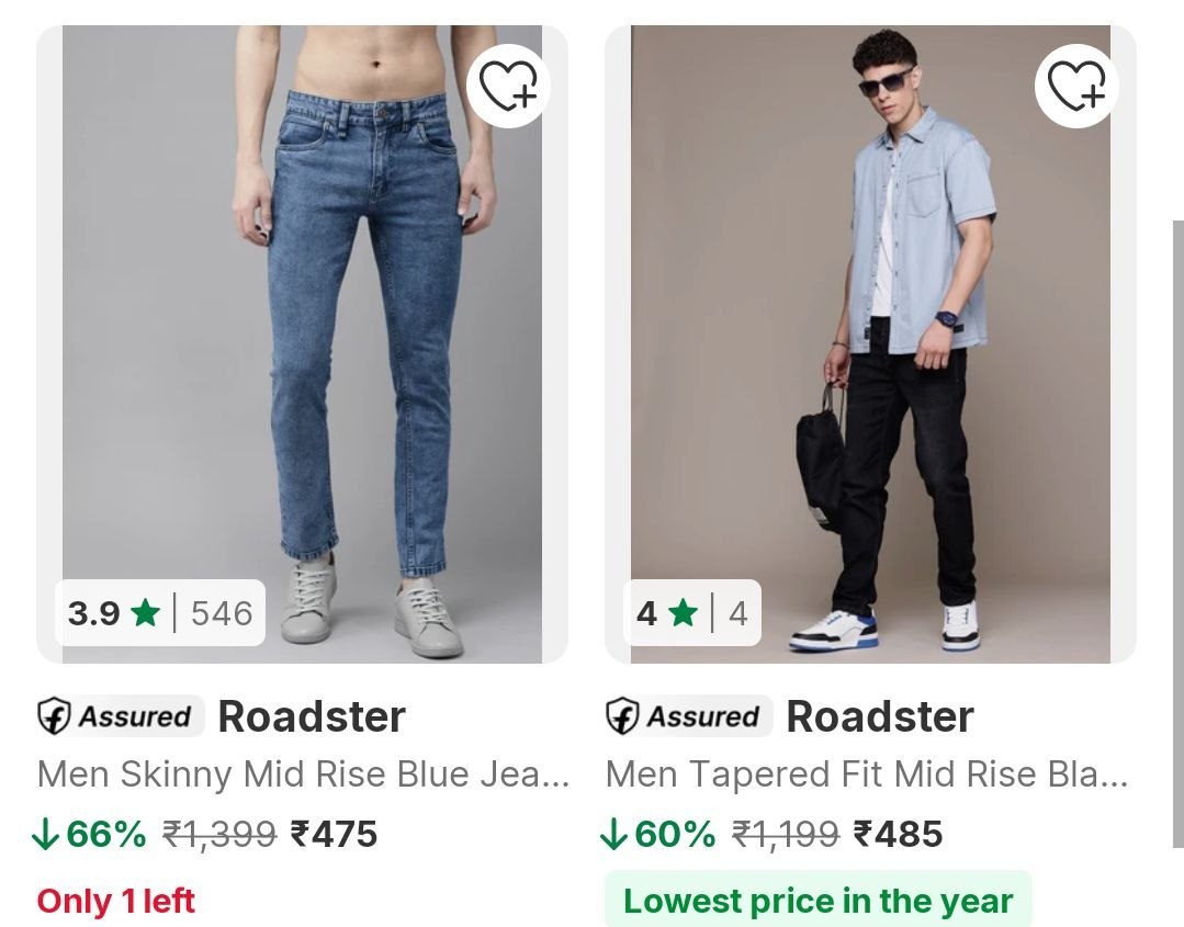 Flipkart Roadster Men Jeans From 475