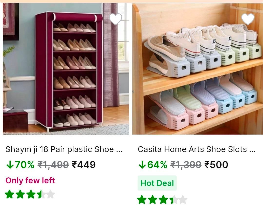 Flipkart Shoe Racks Starting From Rs 499link- Wrog