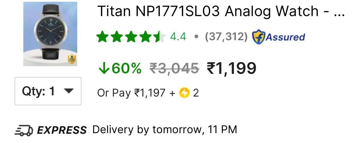Flipkart Titan Analog Watch For Men 1199 1949