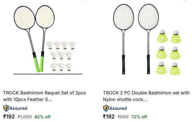 Flipkart - Trock Badminton Kits - 84