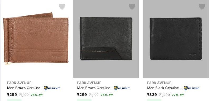 Flipkart Up To 77 - Park Avenue Wallets Start