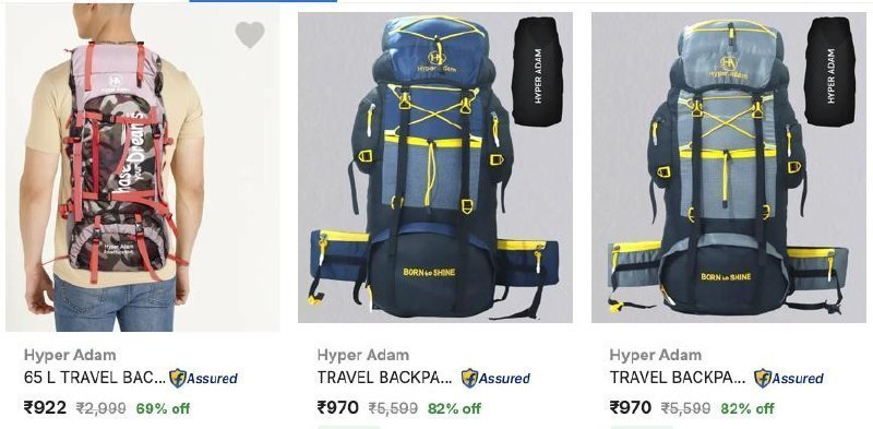 Flipkart Up To 82 - Hyper Adam Rucksacks