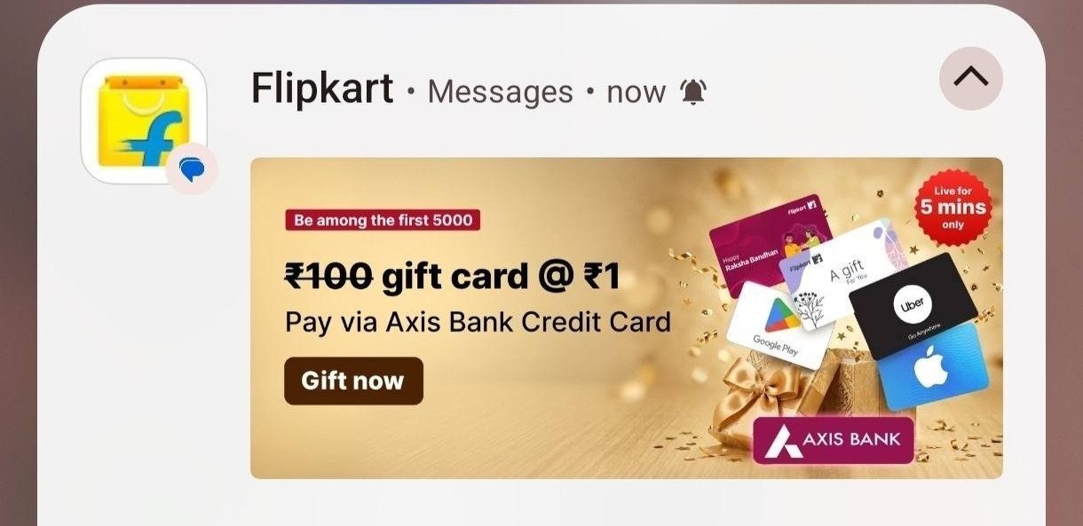 Flipkart Upcoming Get Gift Card Just 1link - Time 