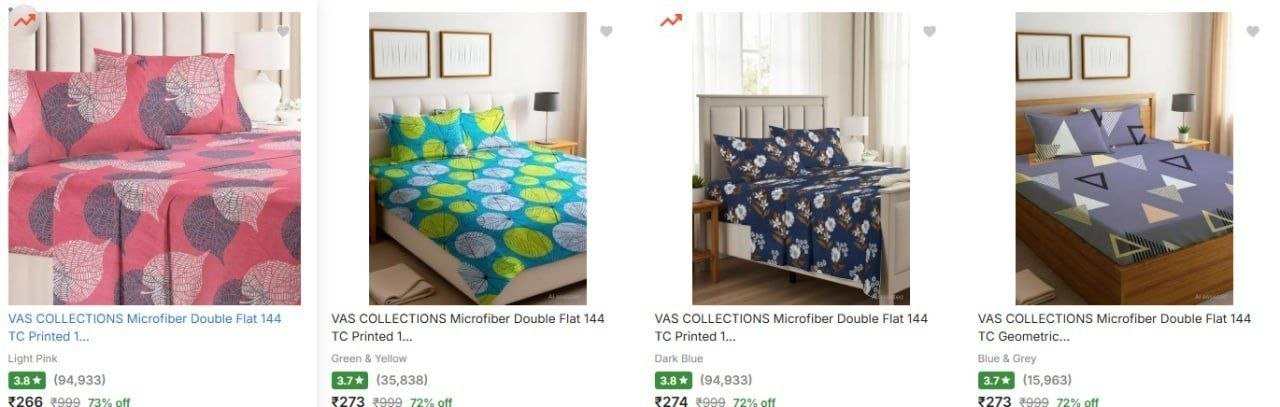 Flipkart Vas Collections Bedsheets Start 249