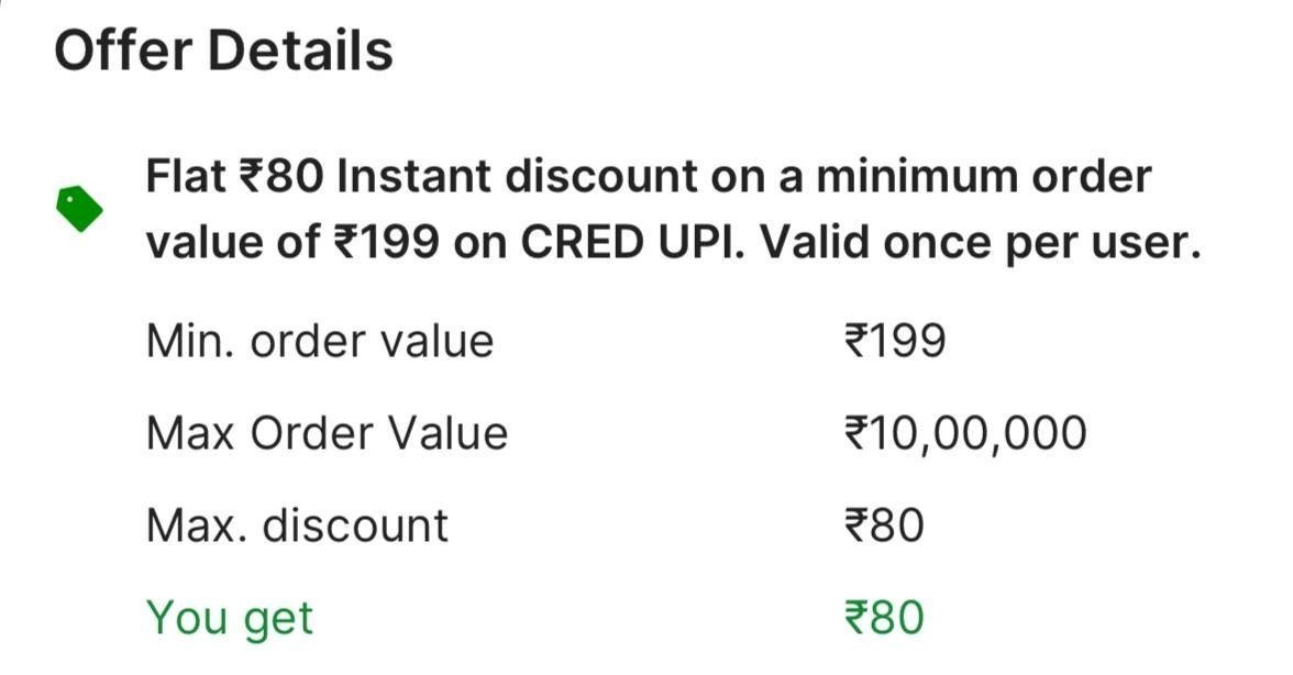 Flipkart X Cred 80 On Min Rs 199 Ordermake Cart Va