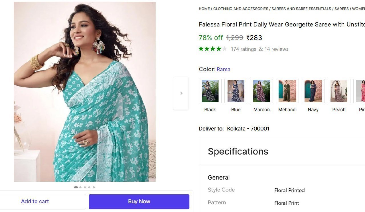 Floral Print Daily Wear Georgette Saree With Unsti