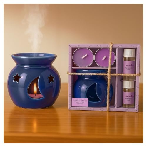 Floryn Decor Ceramic Oil Diffuser Set With 5ml Ess