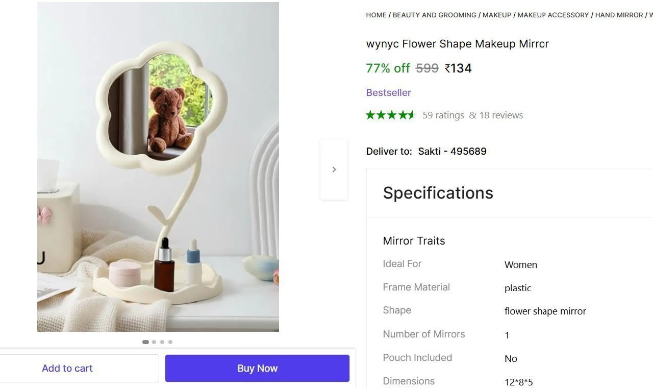 Flower Shape Makeup Mirror 134