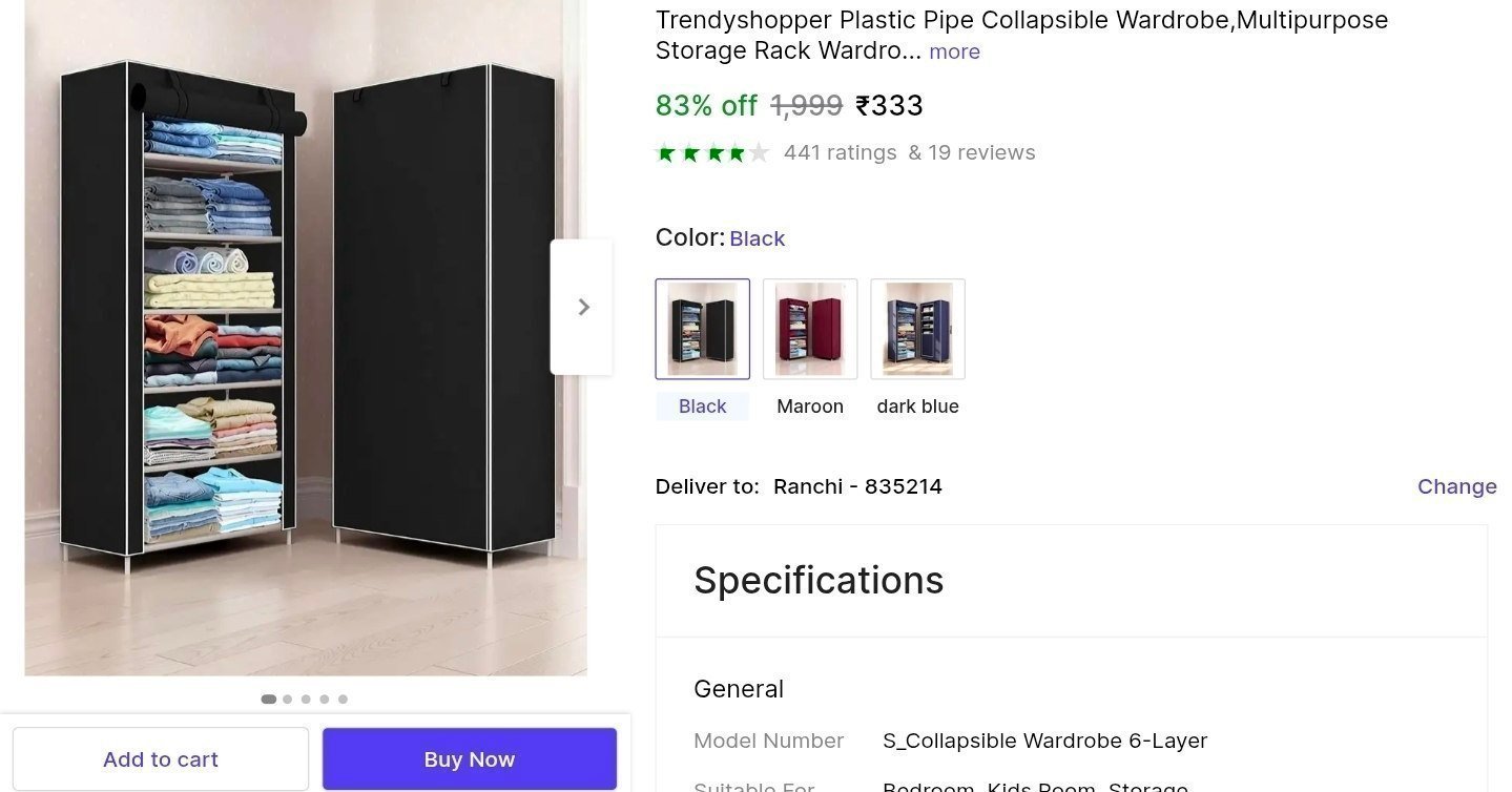 Foldable Wardrobe At 333