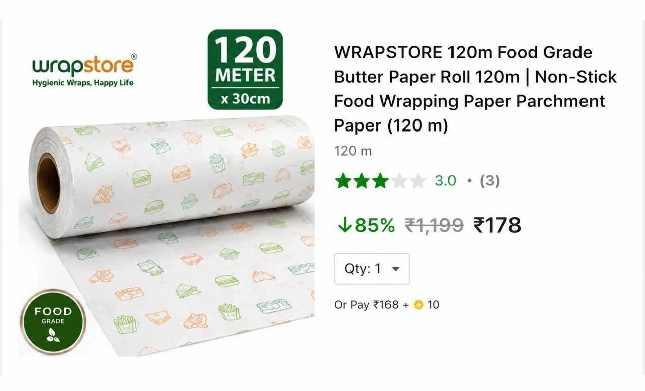 Food Wrapping Butter Paper 120m 178