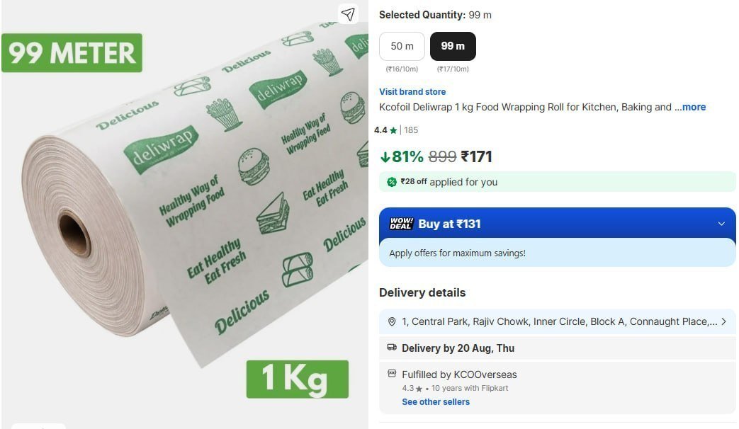 Food Wrapping Roll (1 Kg - 99m) 171