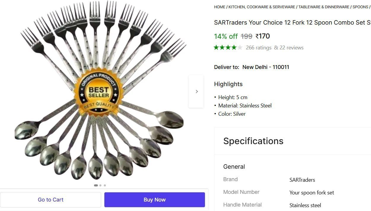 Fork 12 Spoon Combo Set 170