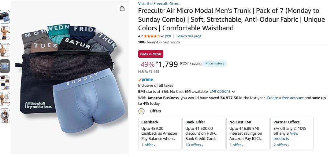 Freecultr Air Micro Modal Men S Trunk (all Si
