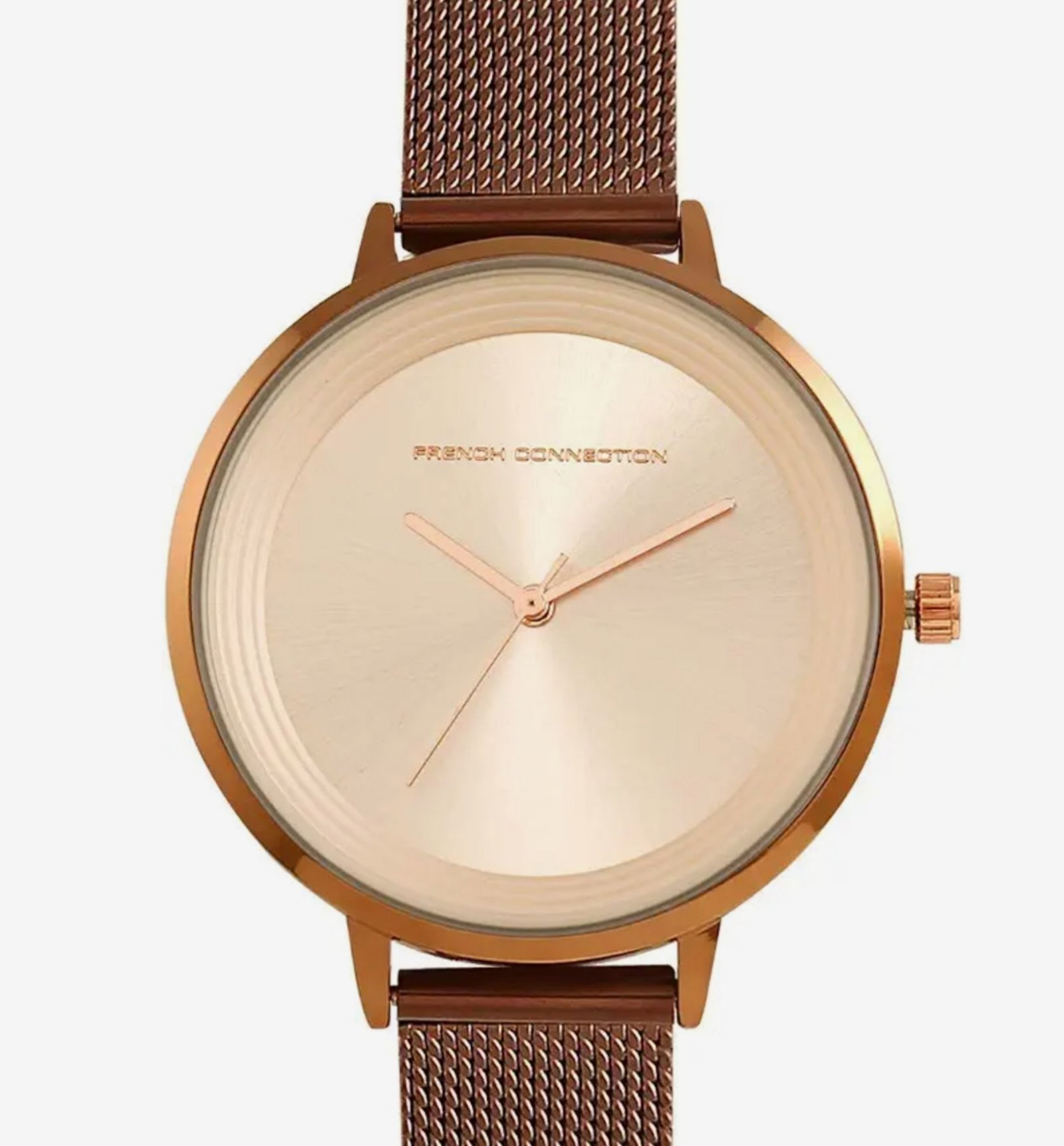 French Connection Analog Rose Gold Dial Women S Wa