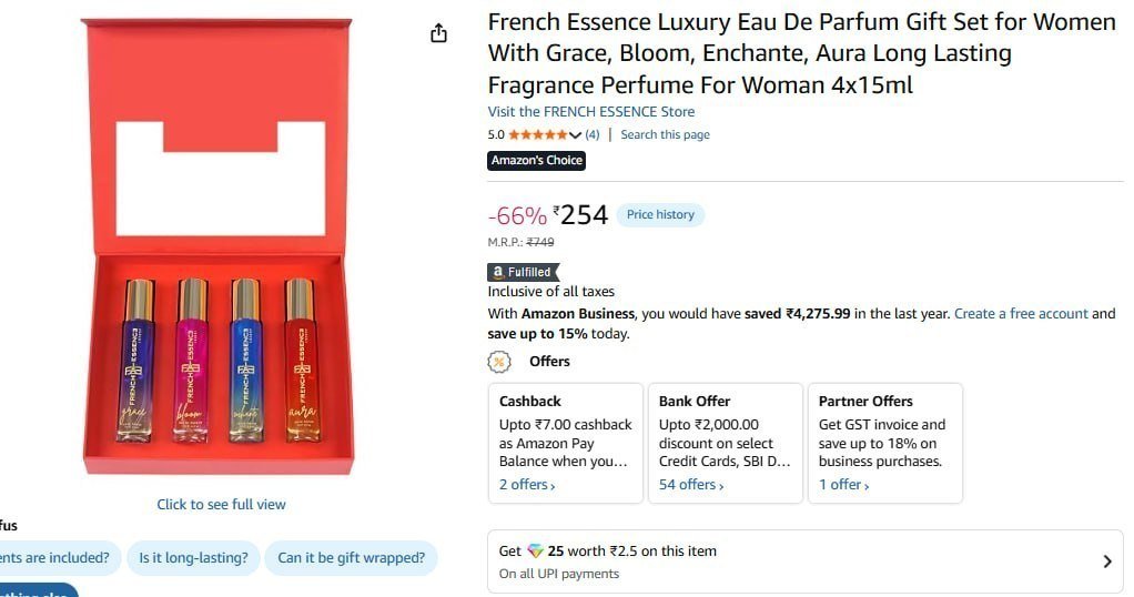 French Essence Luxury Eau De Parfum Gift Set 