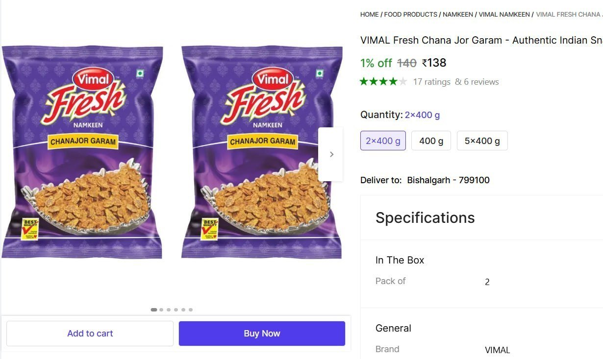 Fresh Chana Jor Garam 800gm 138