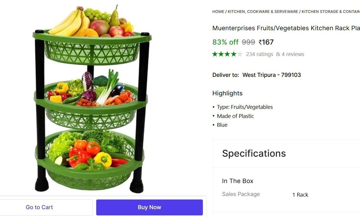 Fruits Vegetables Kitchen Rack 167