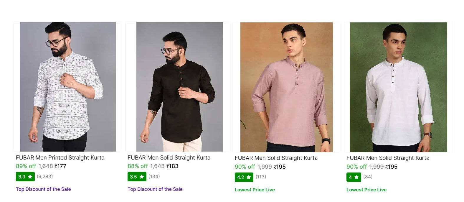 Fubar Men S Kurta From 177