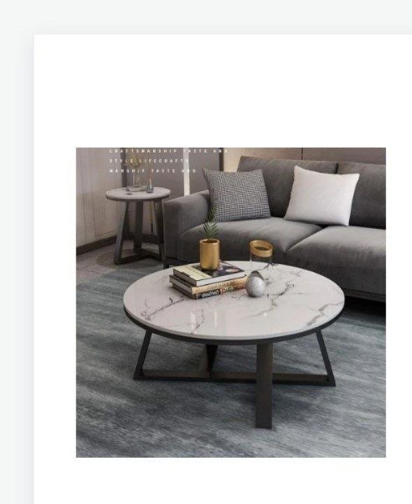 Furniture Modern Round Coffee Table With Whit