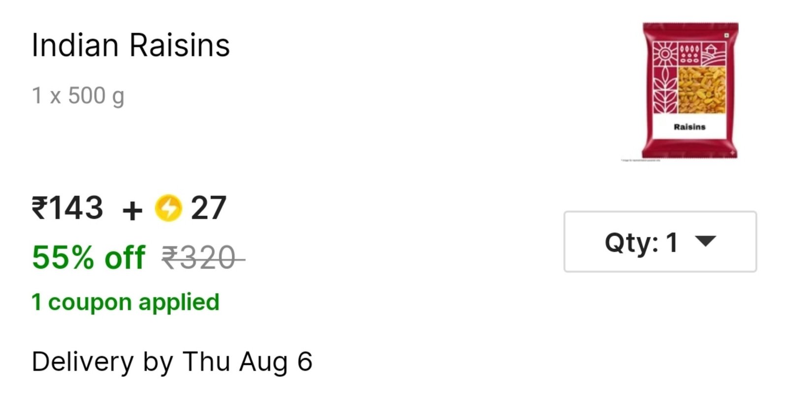 G Raisins 137 Sc